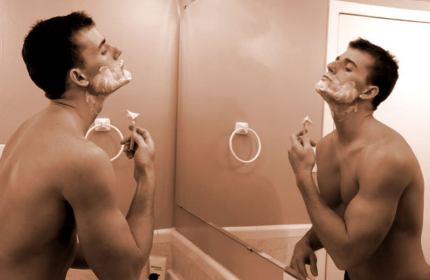 man shaving